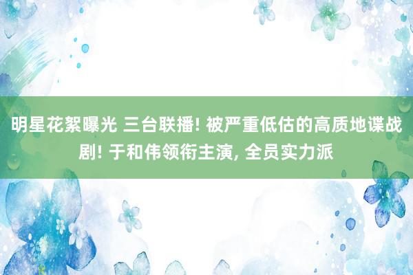 明星花絮曝光 三台联播! 被严重低估的高质地谍战剧! 于和伟领衔主演, 全员实力派